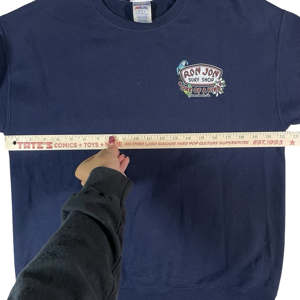 Ron Jon Surf Shop Crewneck Sweatshirt Mens M Floral Hawaiian Cocoa Beach Blue - Picture 5 of 9